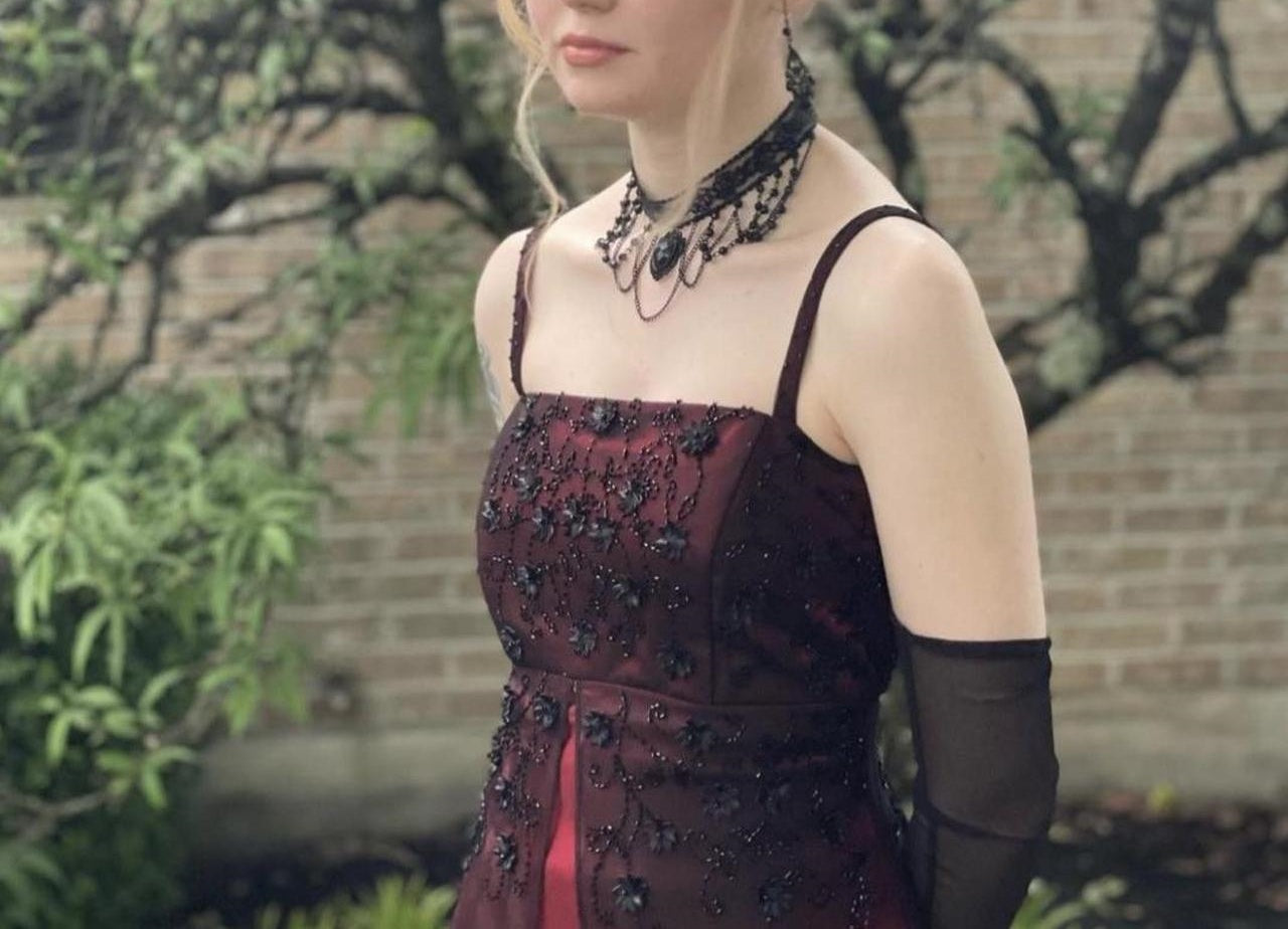 Robe de soirée longue en tulle et satin bordeaux, élégante et scintillante, style vintage, avec perles, gh3898