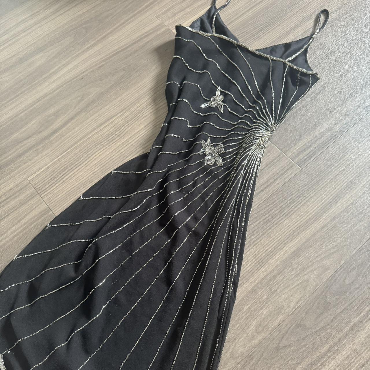 Black Vintage Fashion Elegant Sophisticated Stunning Silver Butterfly Beaded Long Chiffon Tulle Ball Gown Evening Dress Party Dress Prom Dress gh3722