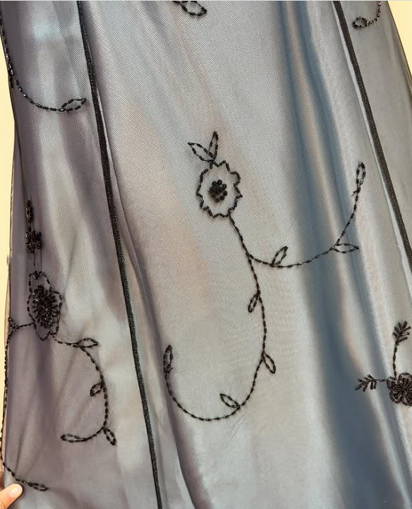 Robe de soirée élégante en tulle bleu délicat et perlé, robe de bal longue, robe de soirée formelle, robe de bal, gh3611