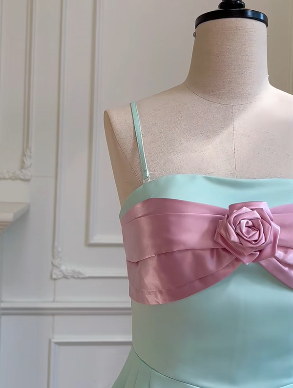 Girlhomeshops -Green sweet cute short satin homecoming dress birthday party dress gh5100