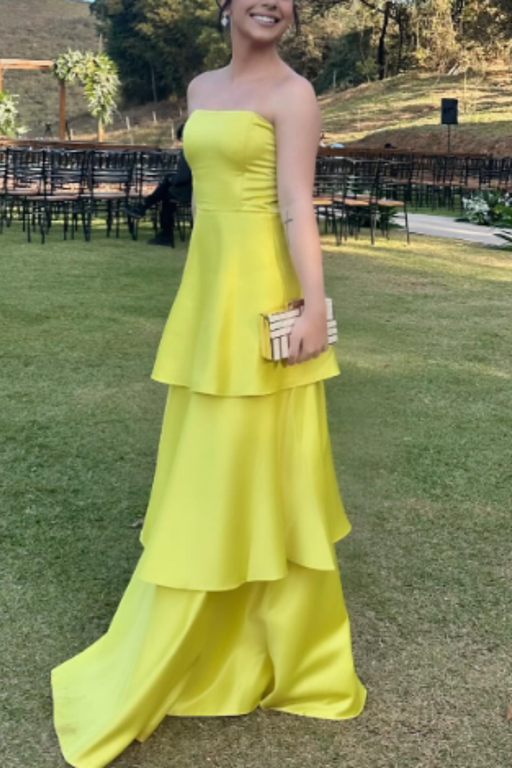 girlhomeshops-Gelb, modisch, lang, Satin, Ballkleid, schlichtes Abschlusskleid, Businesskleid, formelles Kleid, gh5863