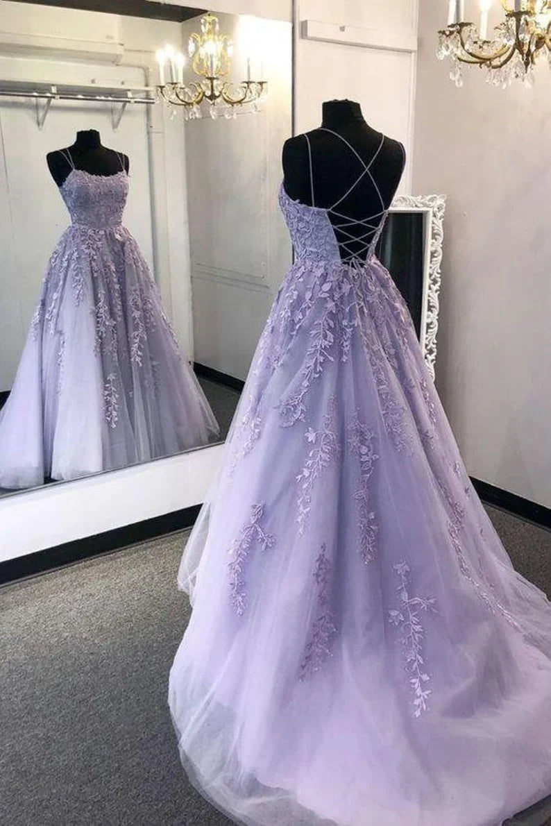 Purple Lace Prom Dress Evening Gown Graduation Party Dress Formal Dress Dresses For Prom gh994