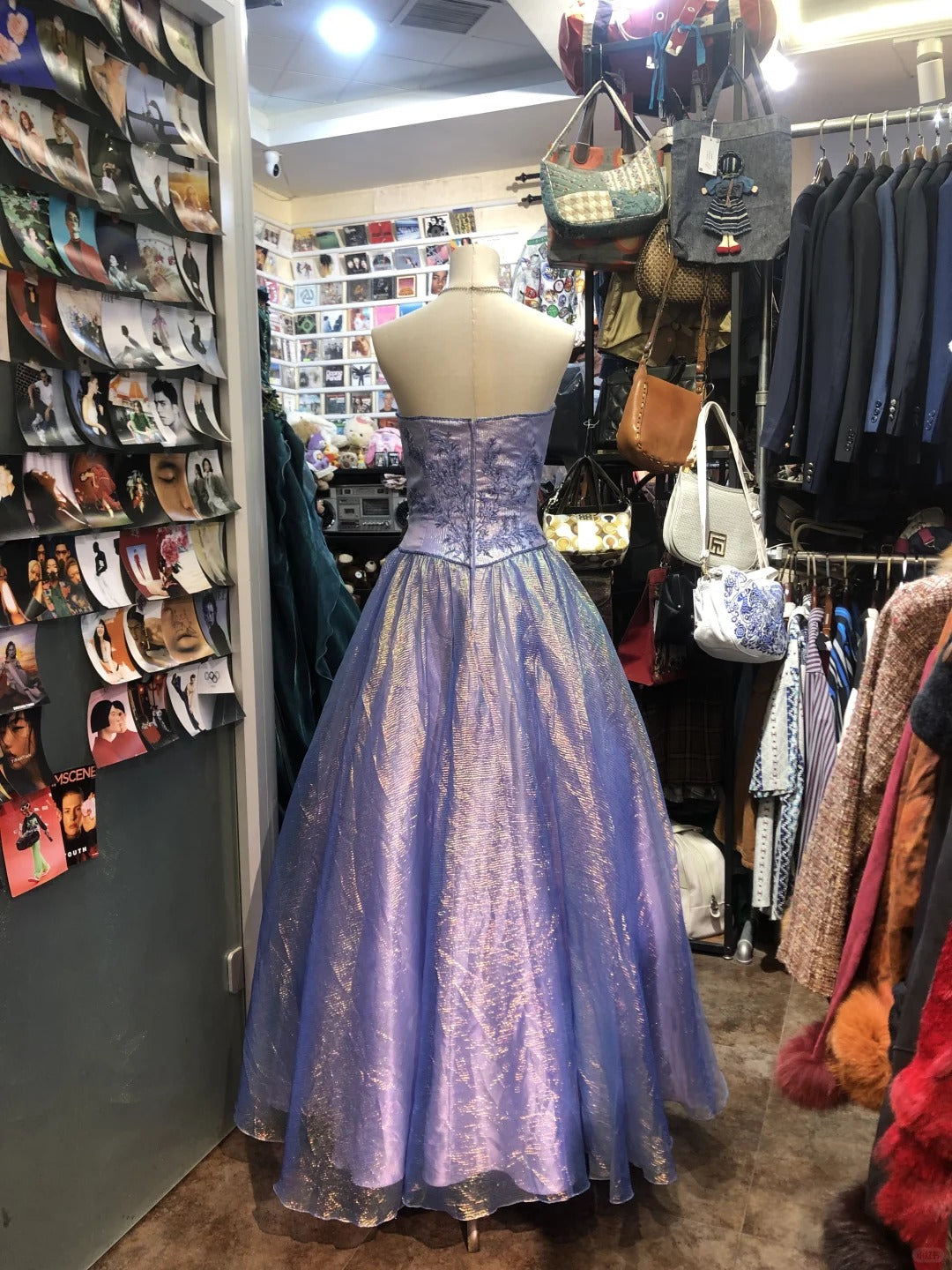 Fantasy Blue Purple Castle Princess Dress Fashion Retro Elegant Exquisite Floral Heart Shape Neck Long Satin Prom Dress Evening Dress Birthday Party Dress gh4144