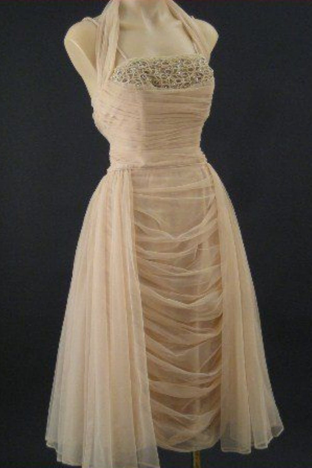 girlhomeshops--Vintage Elegant Midi Tulle Homecoming Dress gh5628