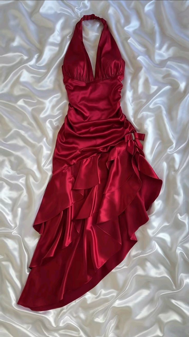 Hot Red Suspender Fashion Sexy Simple long Satin Ruffle Elegant Ball Gown Evening Dress Party Dress Homecoming Dress gh3234