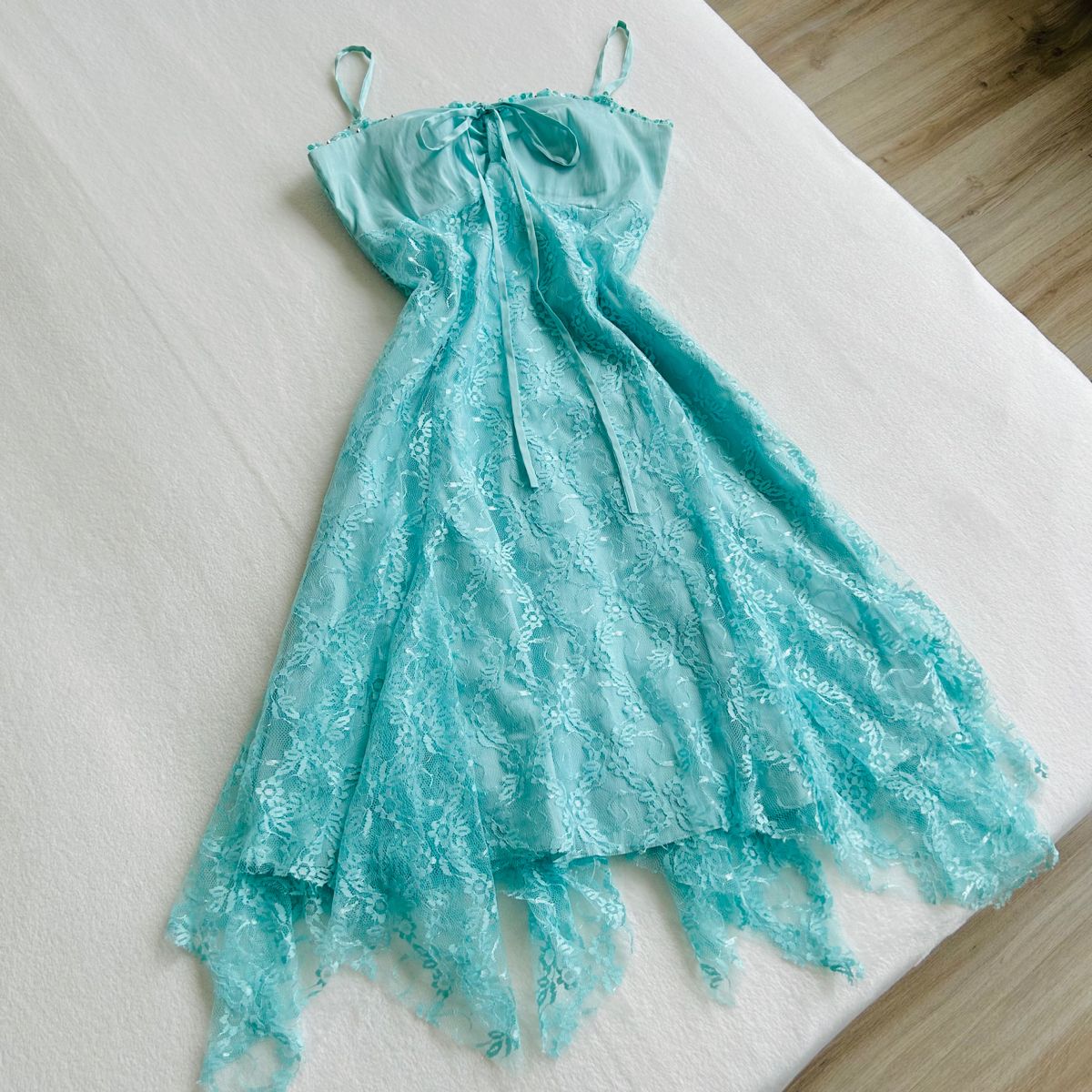Girlhomeshops-Blue lace short homecoming dress birthday party dress mint candy fairy gh5235