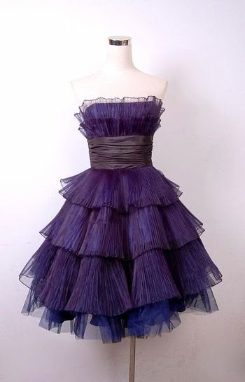 Girlhomeshops - Robe de soirée courte violette en tulle multicouches, style princesse, gh5769