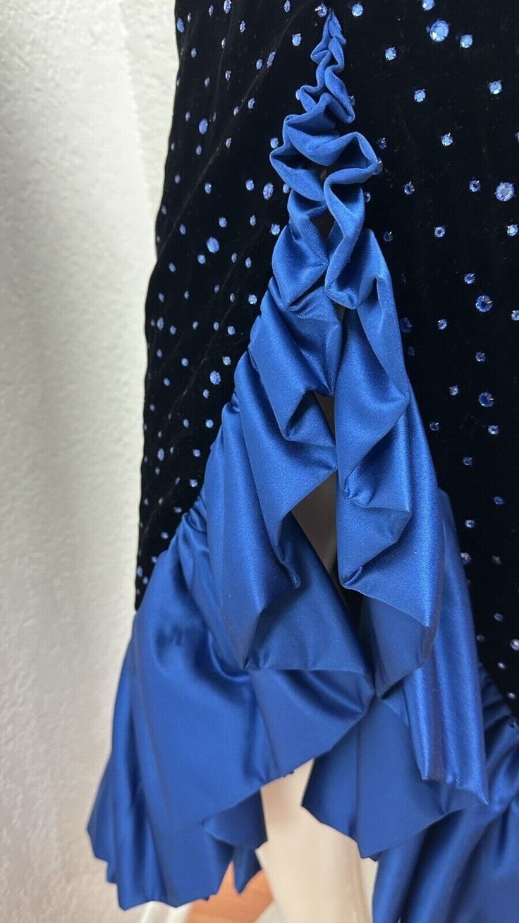 Blue vintage shiny suspender long elegant ruffled prom dress evening dress party dress dance dress gh3226