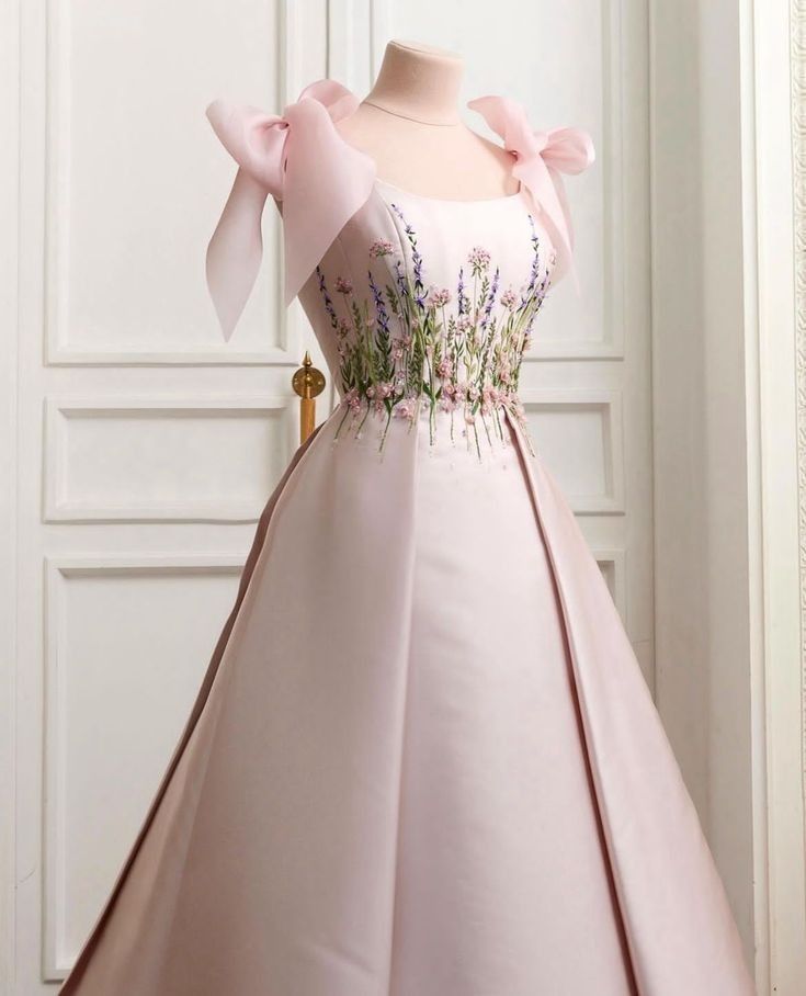 Pink Gorgeous Exquisite Floral Long Satin Formal Custom Prom Dress Evening Gown gh3147