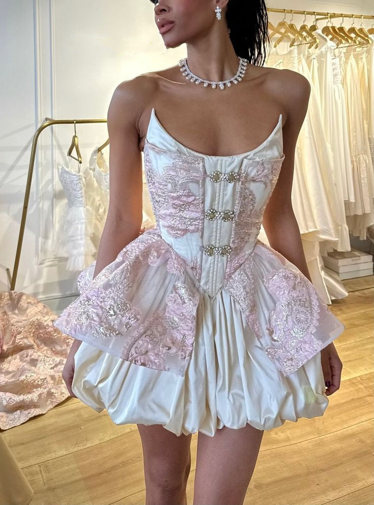 Girlhomeshops – Wunderschönes, rosa Retro- und stylisches Mini-Kurzkleid für eine formelle Homecoming-Party zum 16. Geburtstag. gh5329