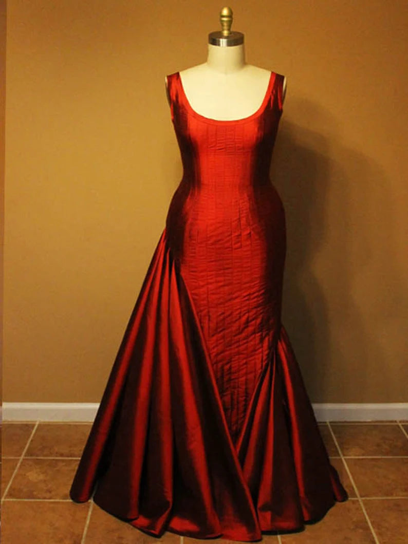 Blue/Red Fashion Elegant Long Satin Ball Gown Evening Gown Party Dress gh3417