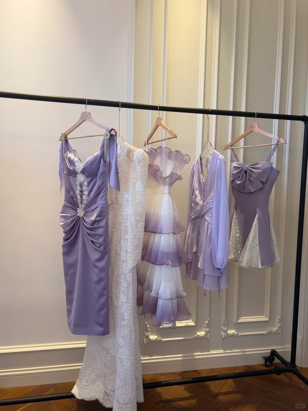 Robe de soirée longue/courte en satin violet fluide, robe de bal, robe de fête d'anniversaire, robe de soirée gh4408