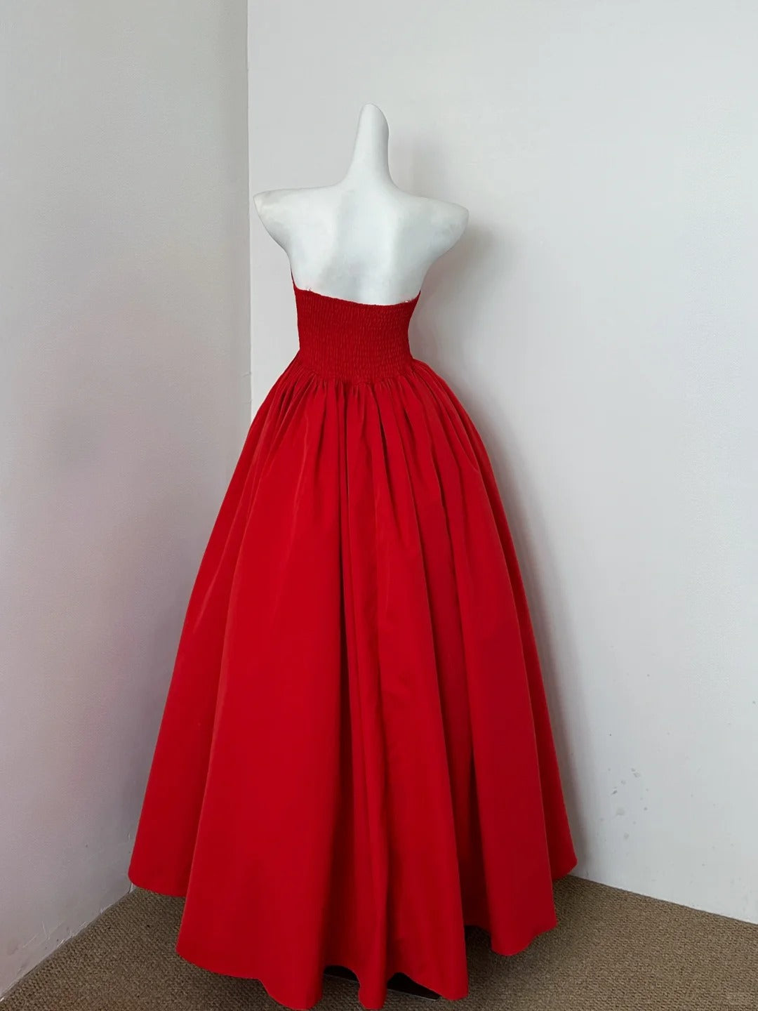 Robe de soirée longue en satin rouge élégante gh4476