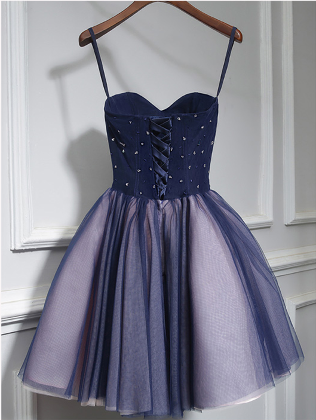 Cute tulle lace sweetheart neck short prom dress, homecoming dress 7851