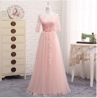 Stylish lace tulle long prom dress,evening dress,homecoming dresses 7664