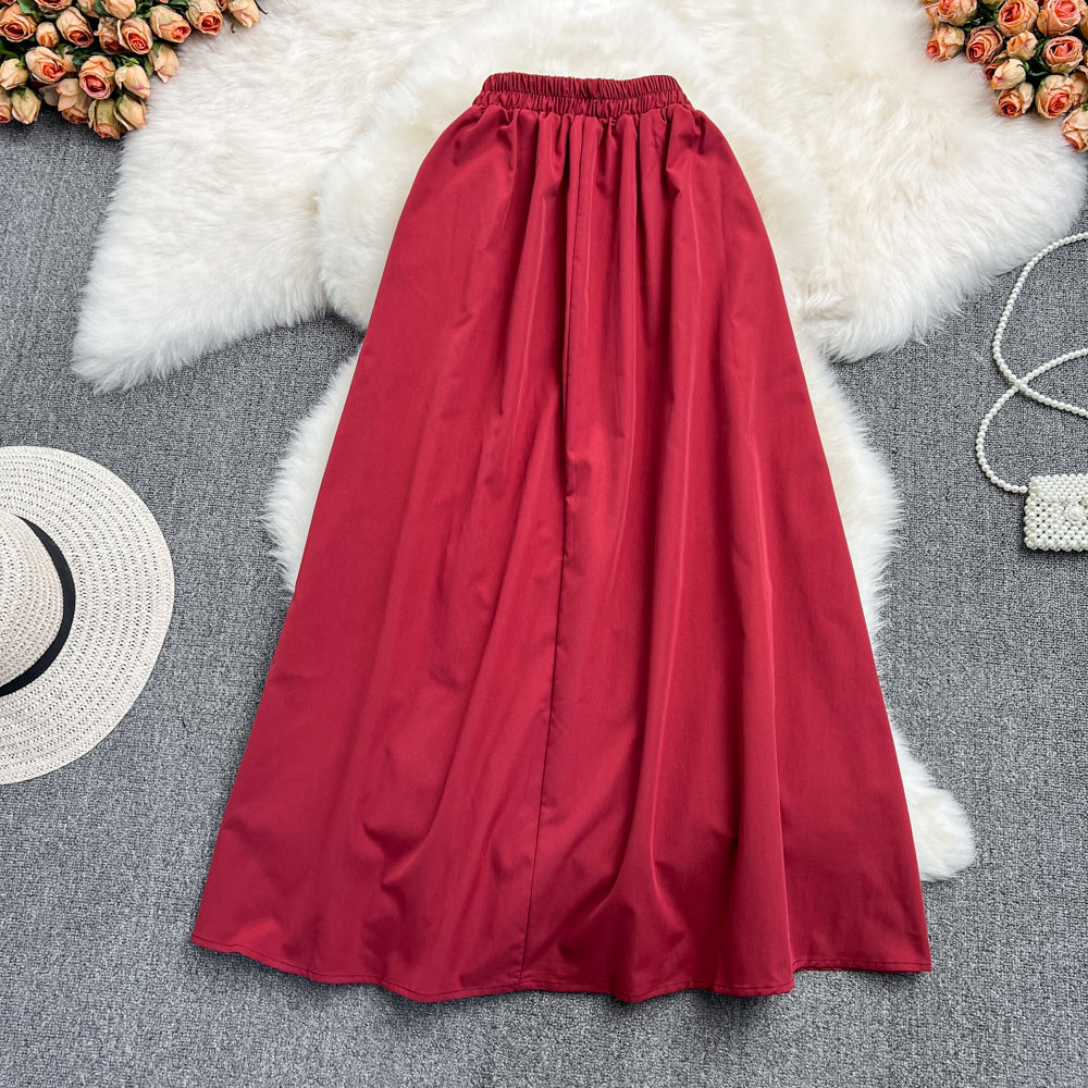 Mid length knee length A-line skirt, half skirt, umbrella skirt 11294