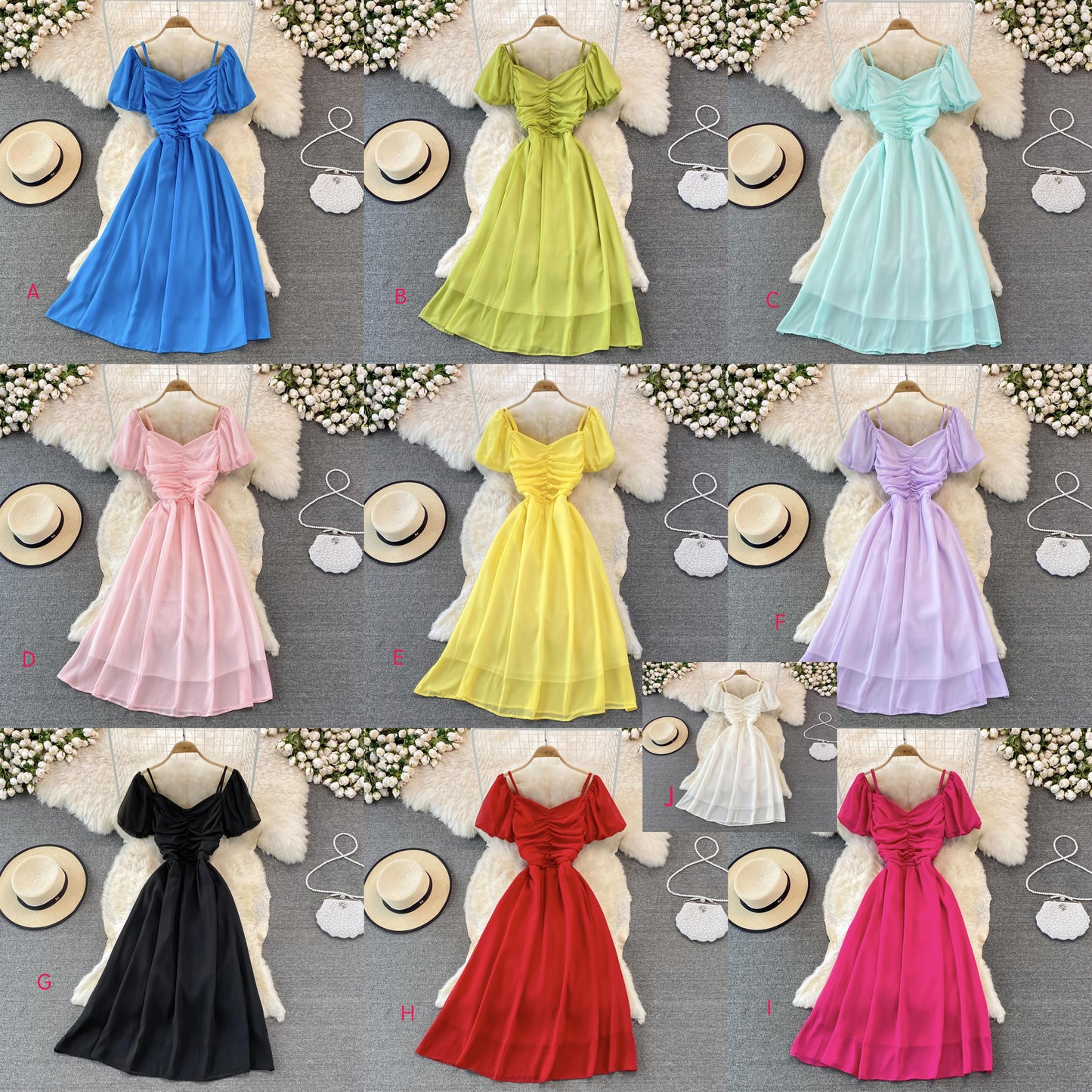 Robe courte mignonne à col en V et coupe trapèze 10920