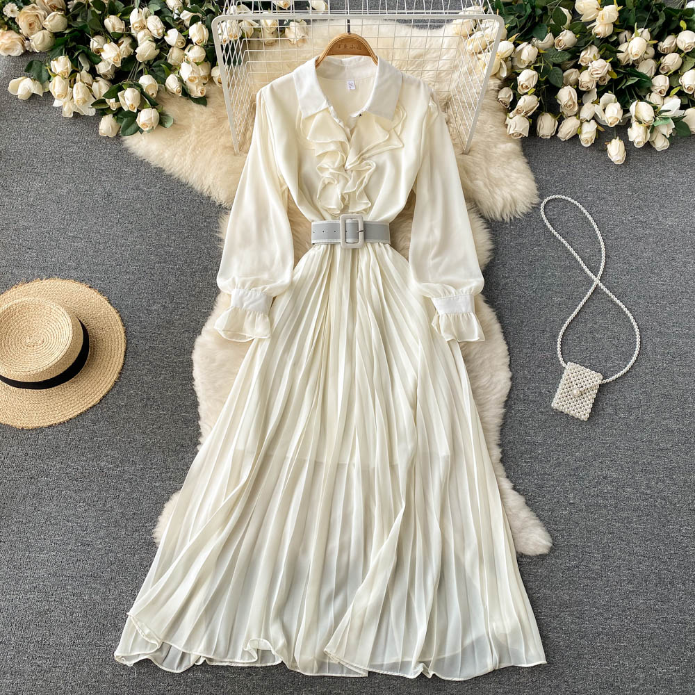Elegant Chiffon Long Sleeve Dress Fashion Dress 10856