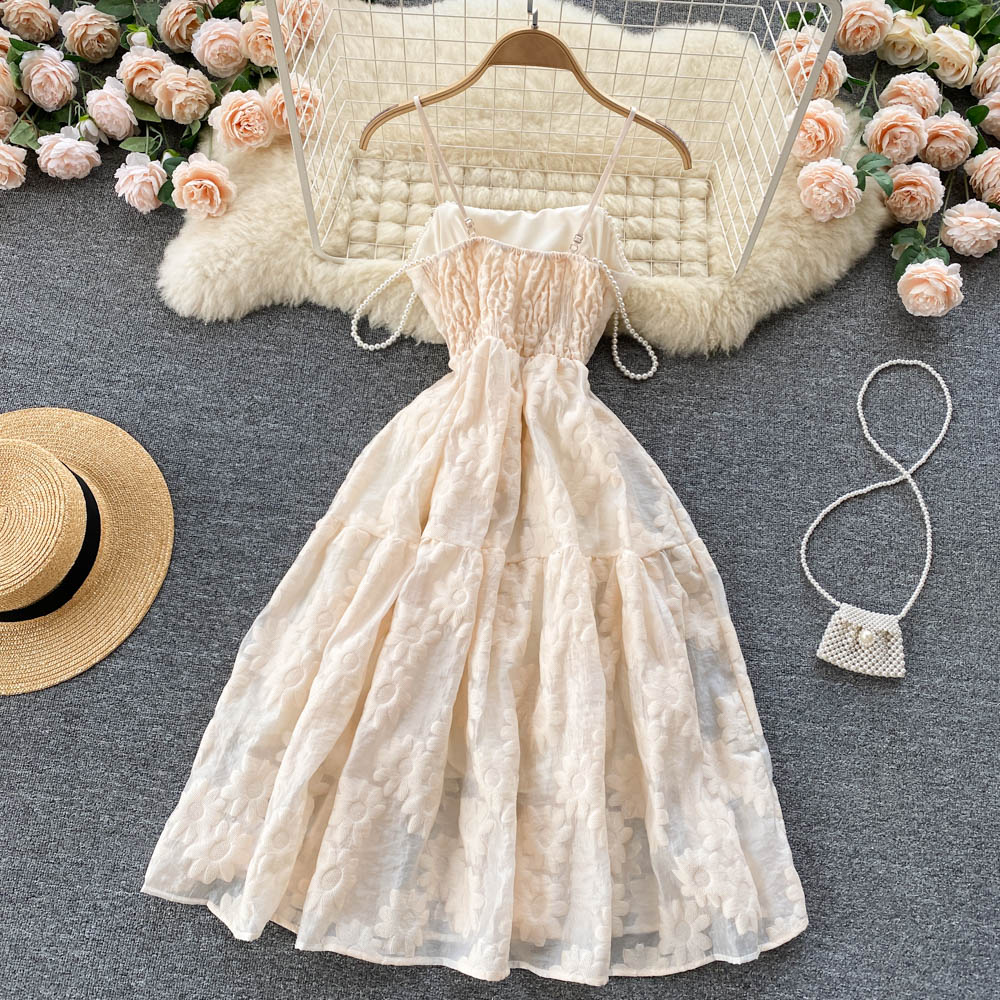 Süßes Spaghetti-Kleid in A-Linie Modekleid 10812