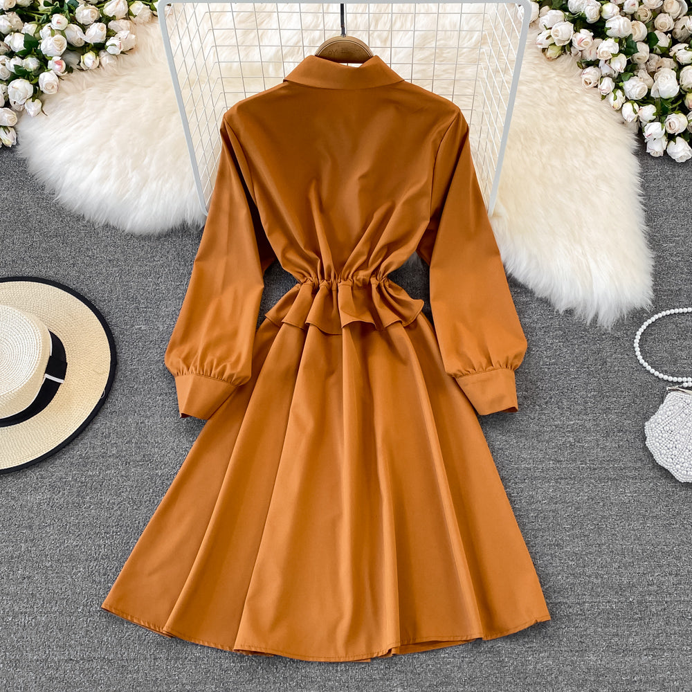 Süßes A-Linien-Hemdkleid, modisches Mädchenkleid 10705