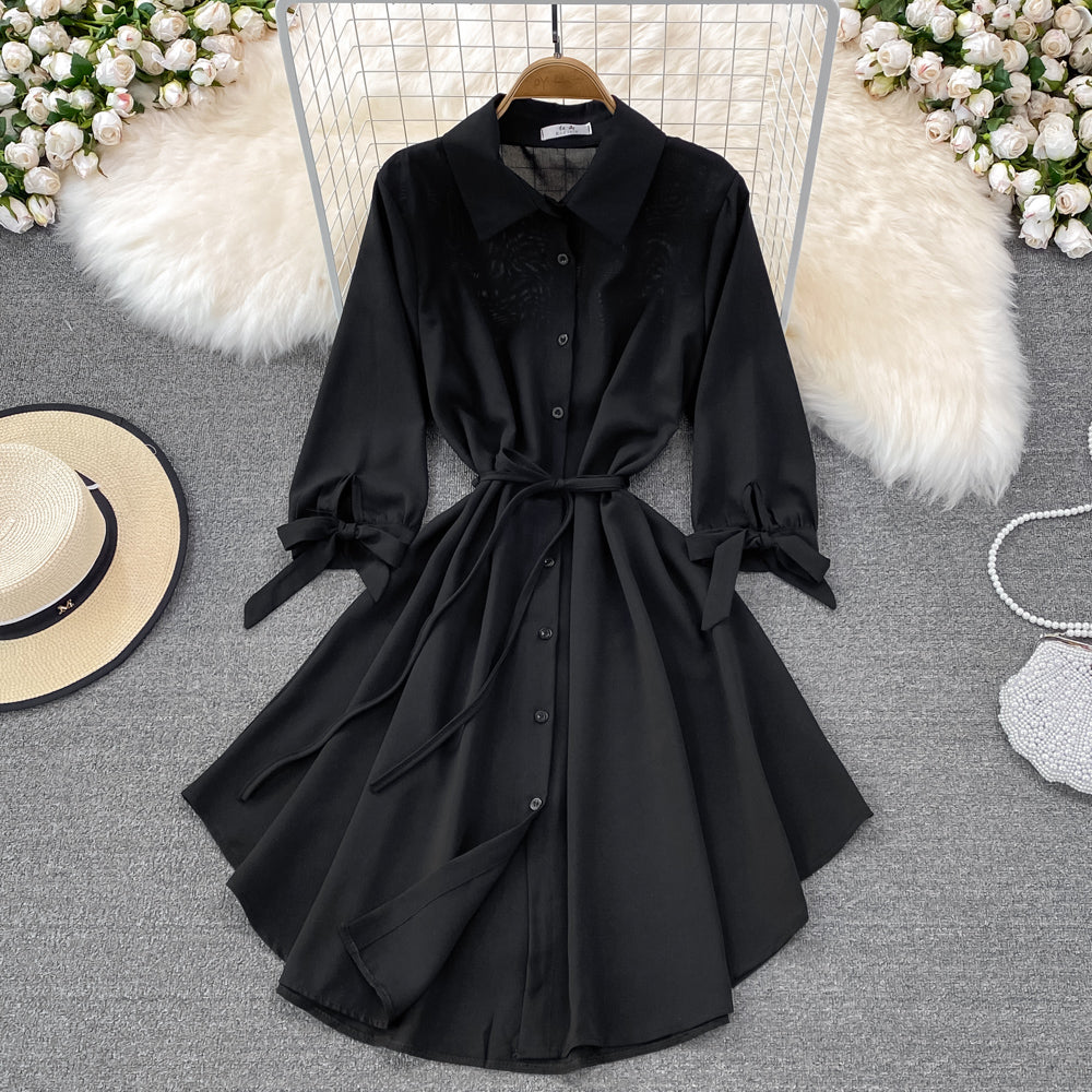 Süßes Chiffon-Kurzkleid in A-Linie Modekleid 10706