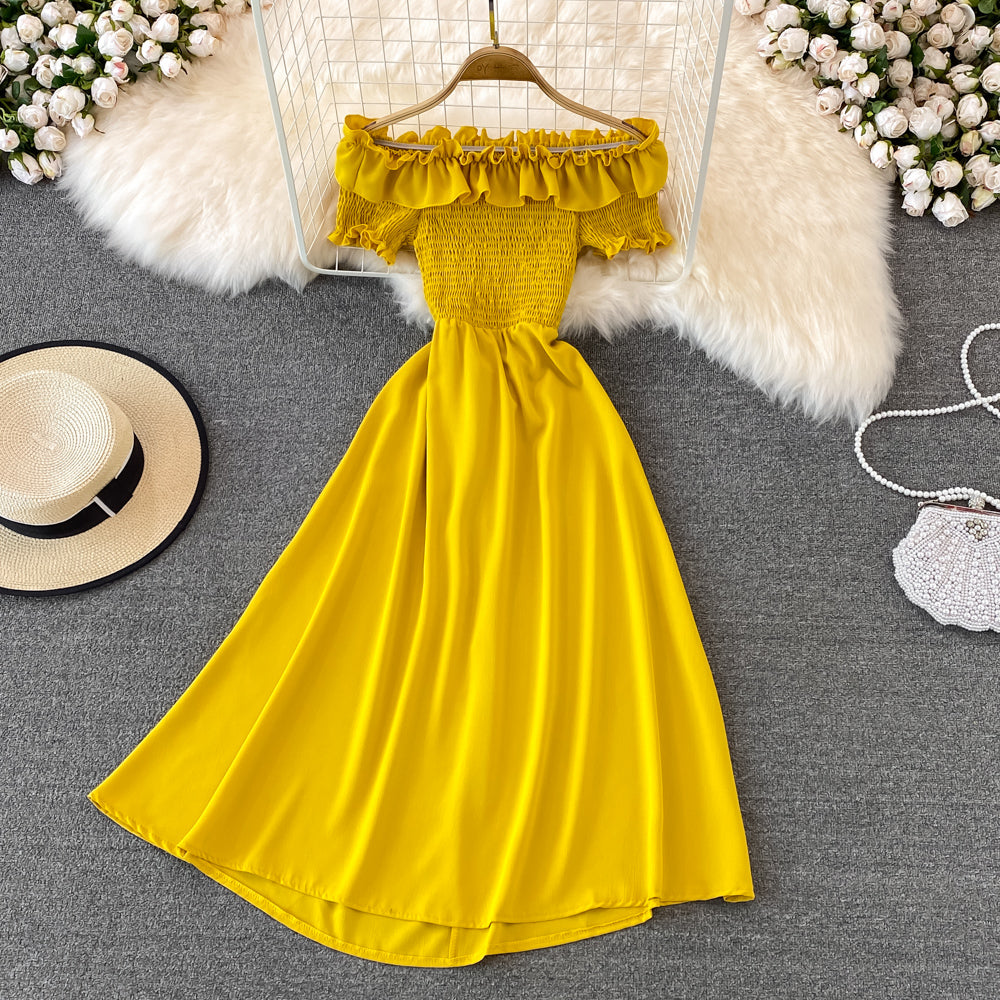 Süßes schulterfreies Kleid in A-Linie Kurzes Kleid 10723