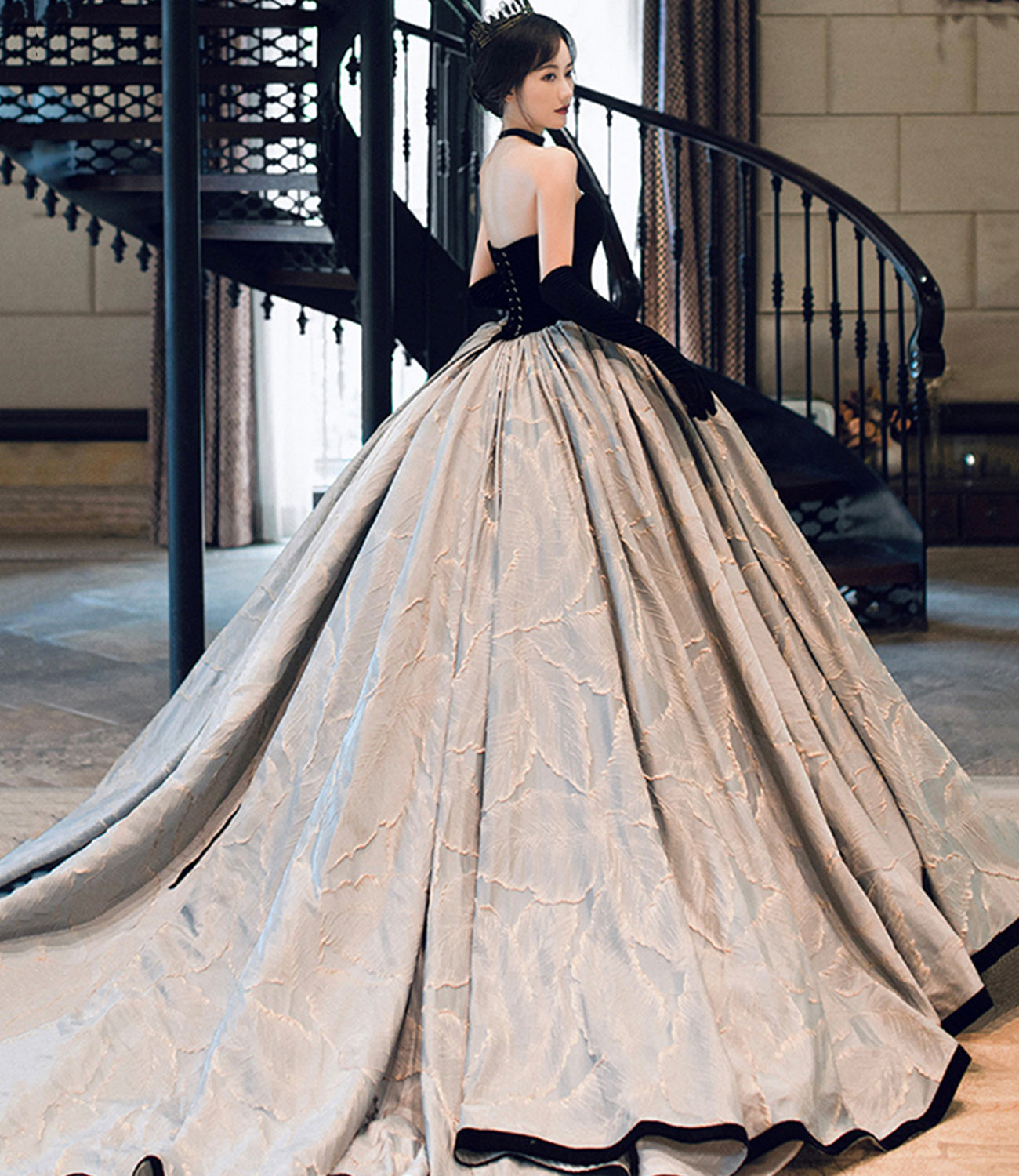 Amazing satin long ball gown dress formal dress 10471