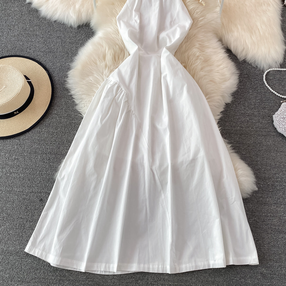 Weißes A-Linie Rückenfreies kurzes Kleid Fashion Dress 10717