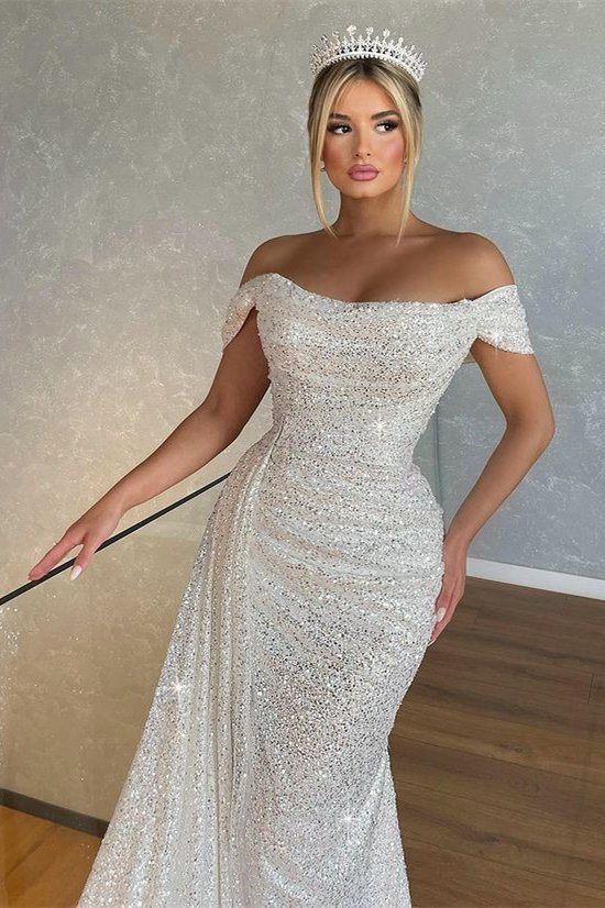 Gorgeous Off-The-Shoulder Strapless Mermaid Prom Dress With Sequins gh780
