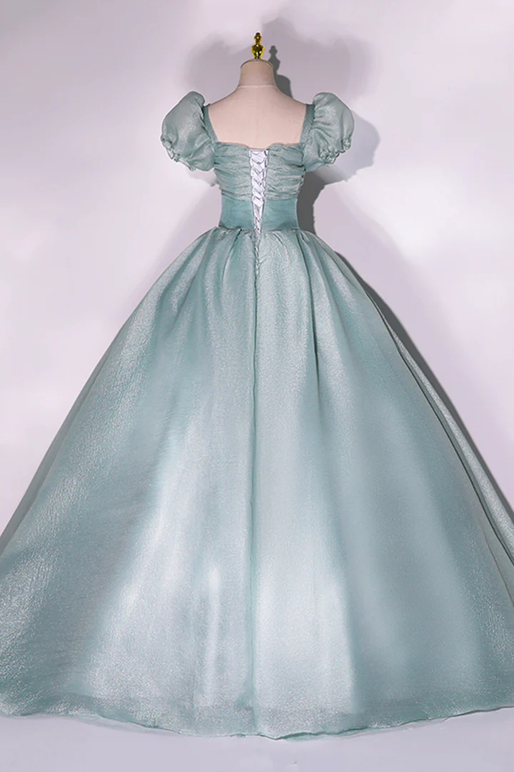 Grüner Tüll lang A-Linie Ballkleid Kleid Modekleid gh986