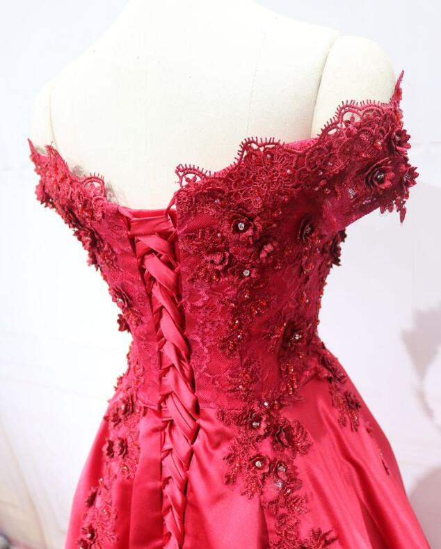 Roter Satin Wunderschönes langes formelles Kleid, rotes Partykleid gh534