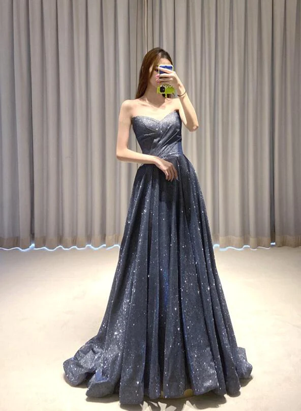 Charming V-Neckline Sequins Long Simple Party Dresss, New Shiny Prom Dress Formal Dress gh250