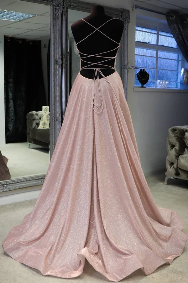 Shinning Prom Dress with Slit, Evening Dress, Special Occasion Dress, Formal Dress, Graduation School Party Gown gh1043