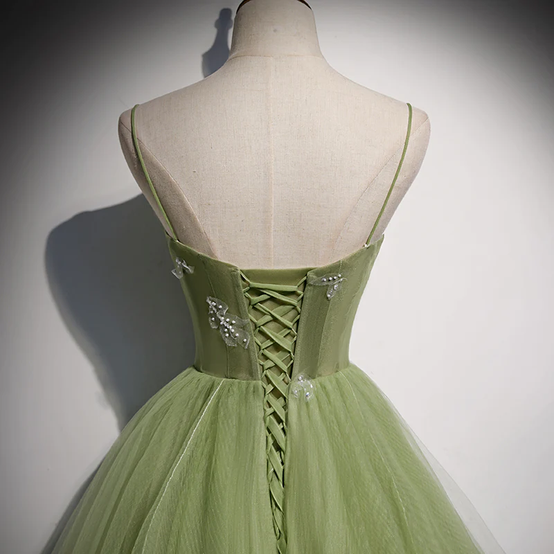 Robe de bal en tulle vert ravissante, longue robe de soirée verte pour Sweet 16 gh2575