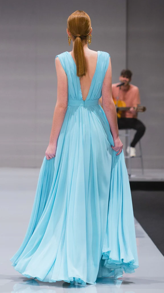 A-Line V-Neck Floor-Length Chiffon Prom Dresses gh2336