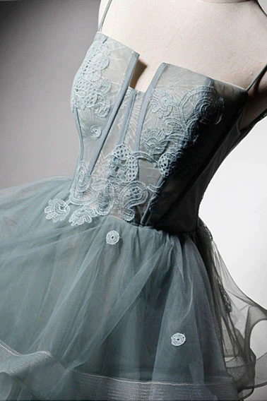 ROBE DE BAL LONGUE EN DENTELLE DE TULLE VERTE, ROBE DE SOIRÉE VERTE gh2300
