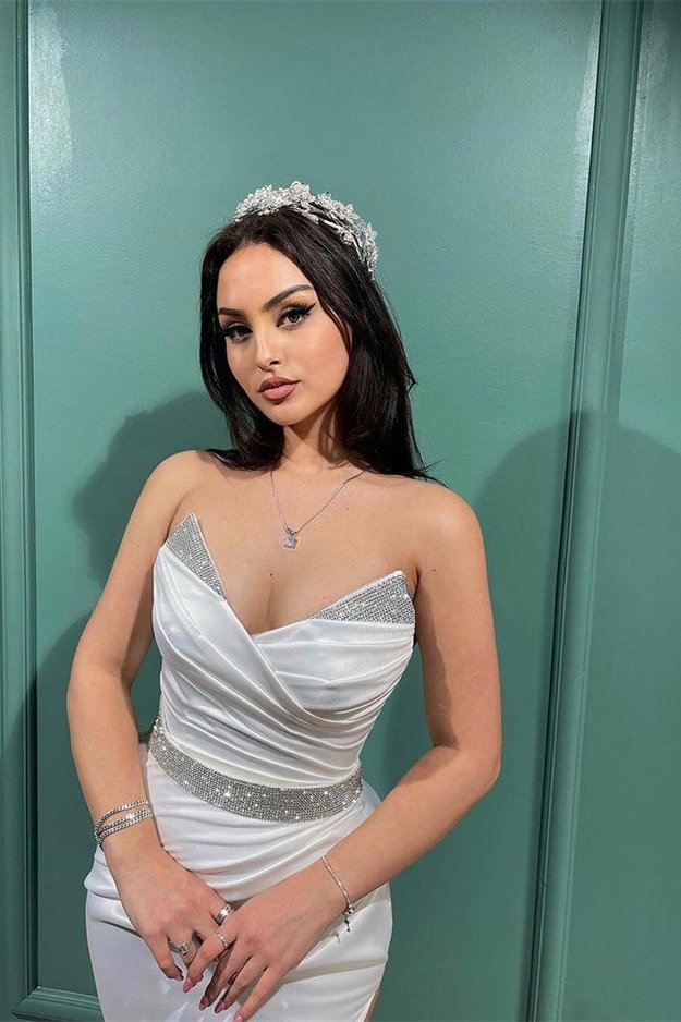 Glamorous Sweetheart Mermaid Evening Dress Slit Long With Sequins gh1935