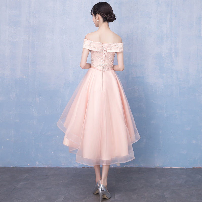 Pink tulle short prom dress, homecoming dress 8030