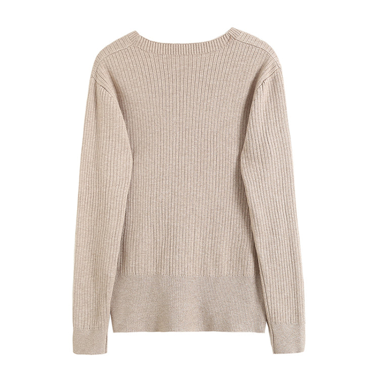 Pull plissé à lacets et design de niche irrégulier 7723