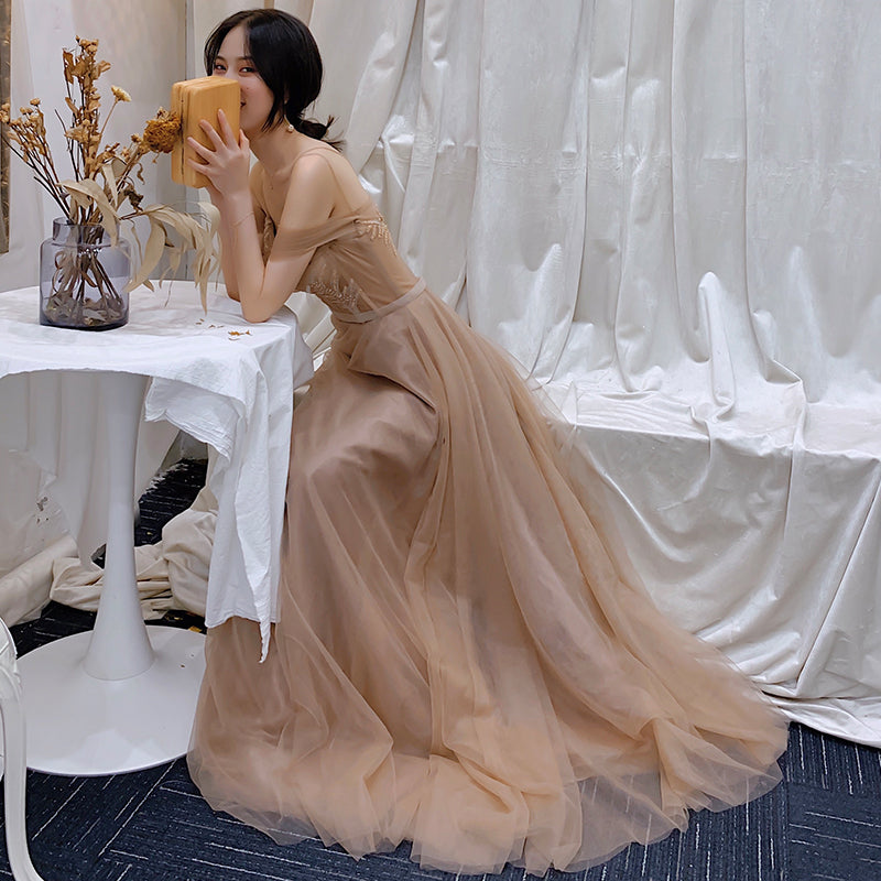 Stylish tulle long prom dress formal dress 8275