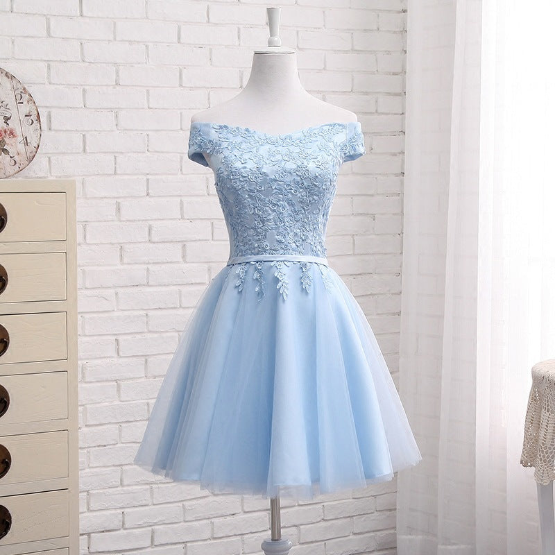 Cute lace short prom dress homecoming dress 8290