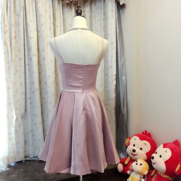 Simple A-line V-neck short prom dress,homecoming dress 7594