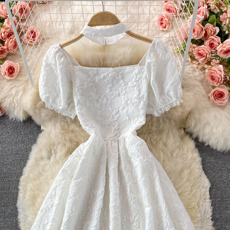 Robe blanche à coupe irrégulière, robe tendance 445