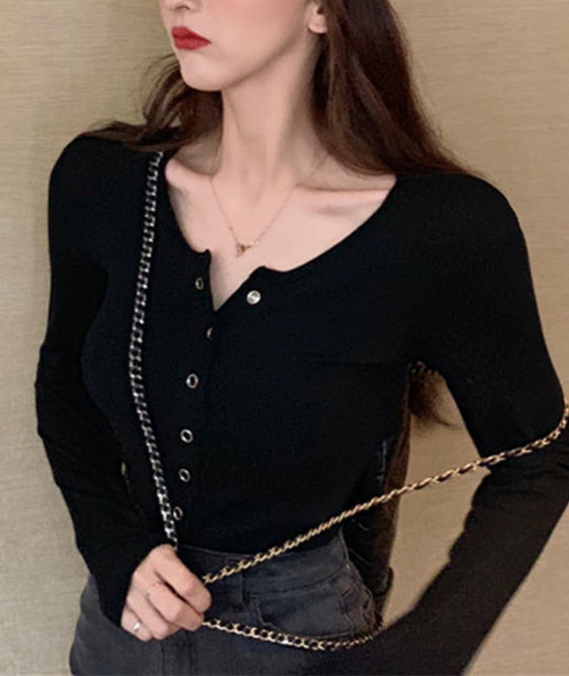 Graues, langärmliges Korsett-Crop-Top 321