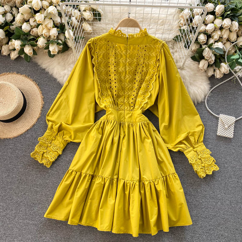 Cute lace long sleeve dress fashion dress 428