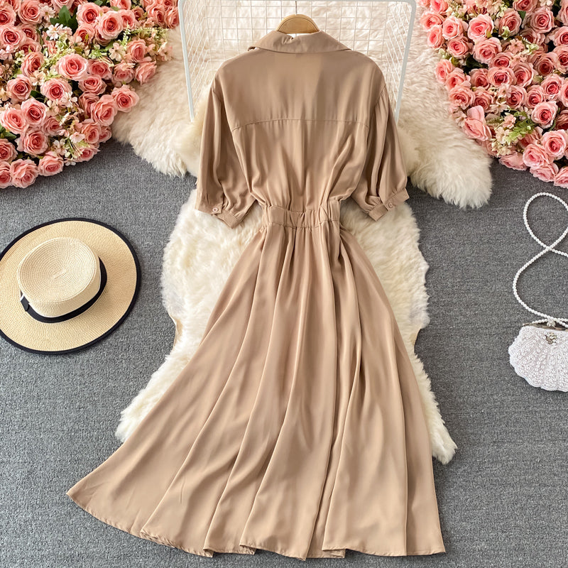 Süßes A-Linien-Farbblockkleid 421