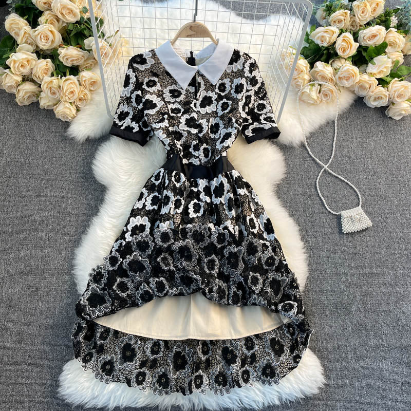 Cute lace short A line dress fashion dress 426