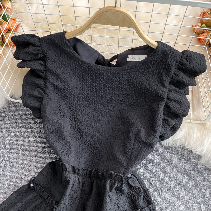 Süßes kurzes Partykleid mit Rundhalsausschnitt 525