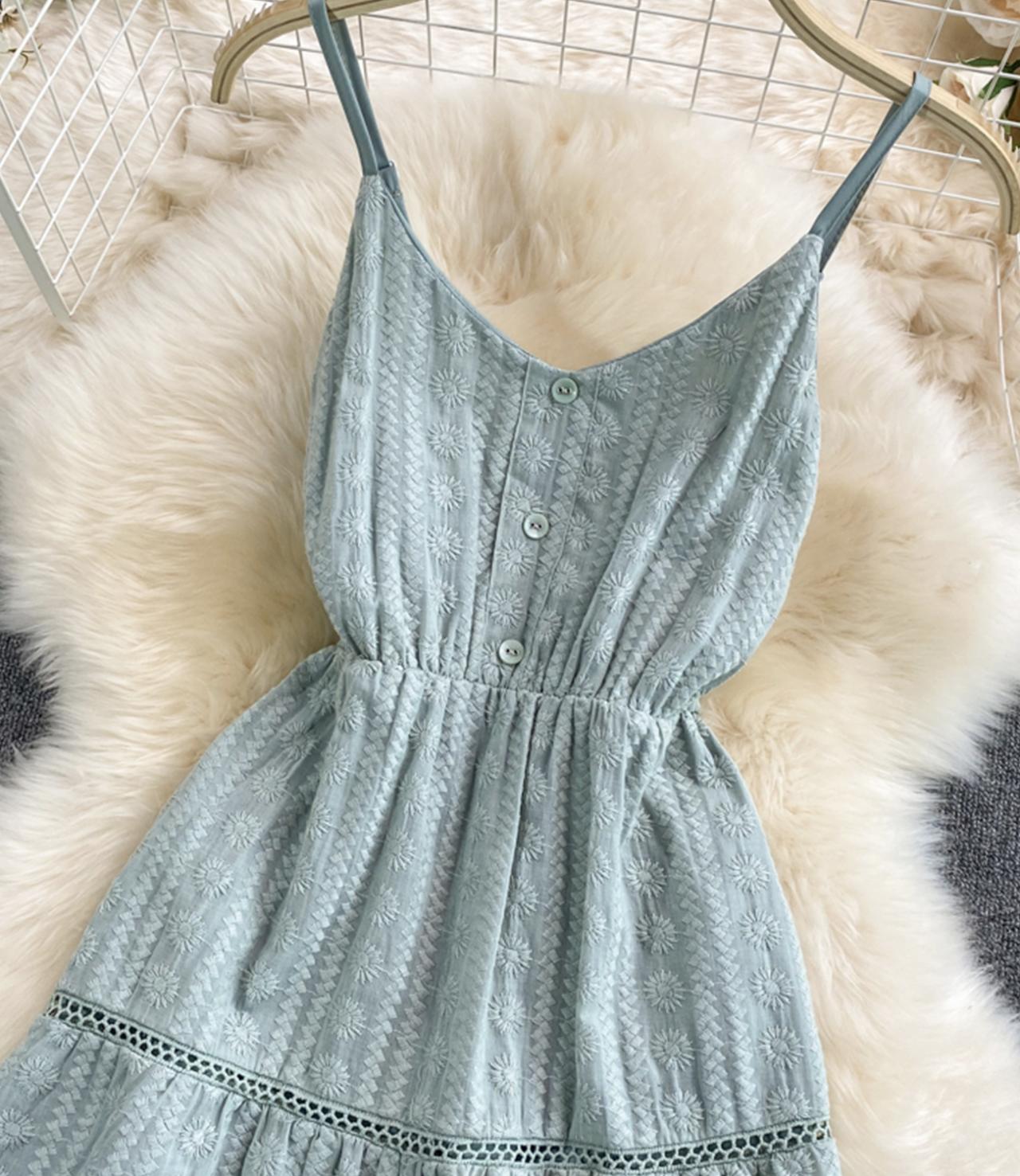 Cute v neck short dress fashion dress 654