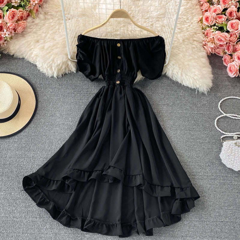 Cute A line high low dress fashion dress 622